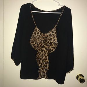 Cheetah bow blouse